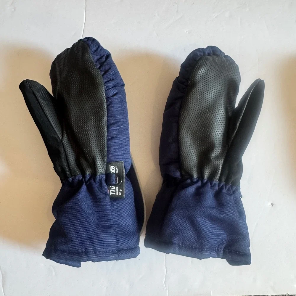 Cat & Jack Kids Navy Blue Thinsulate Insulated Winter Mittens Toddler Size